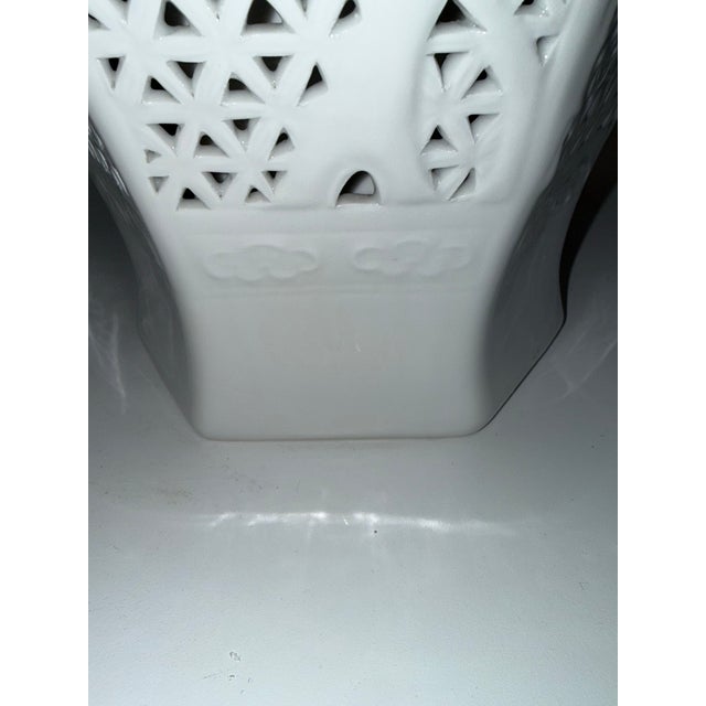 Reticulated Ginger Jar With Lid For Sale - Image 10 of 11