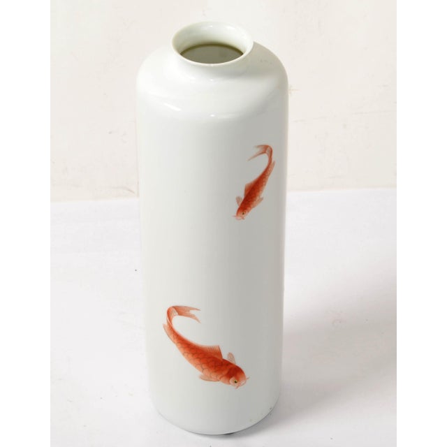 Imari Porcelain 20th Century Signed Mk Bo Jia Porcelain Iron Red, Gilt Decorated Koi Fish Vase Vessel Japan For Sale - Image 4 of 12