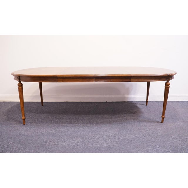 French Country Bernhardt Furniture Fruitwood Country French Style 100" Oval Dining Table 236-202 For Sale - Image 3 of 14
