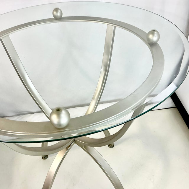 Late 20th C. Contemporary Modern Aluminum Barstool-Height Dining Table For Sale - Image 13 of 14