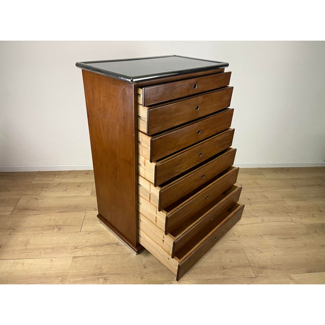 Metal Vintage Bauhaus-Style Wooden and Steel Chest of Drawers, 1960s For Sale - Image 7 of 9
