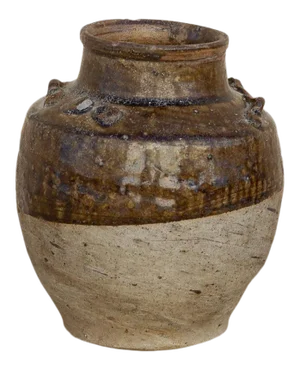 Burmese Brown Glazed Terracotta Pot