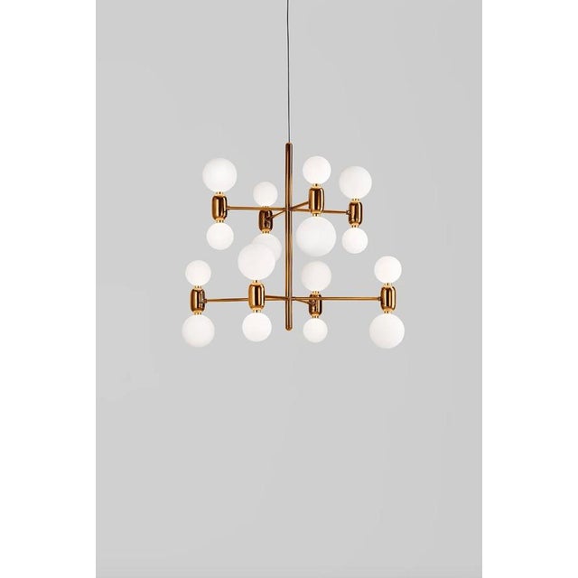 Jaime hayon aballs chandelier 8 golden suspension lamp for parachilna shiny and eye-catching collection. Matching two...