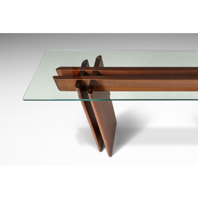 Danish Mid-Century Modern Console Table in Teak W/ Glass Top by Gustav Gaarde for Trekanten, Denmark, C. 1970s For Sale - Image 9 of 18