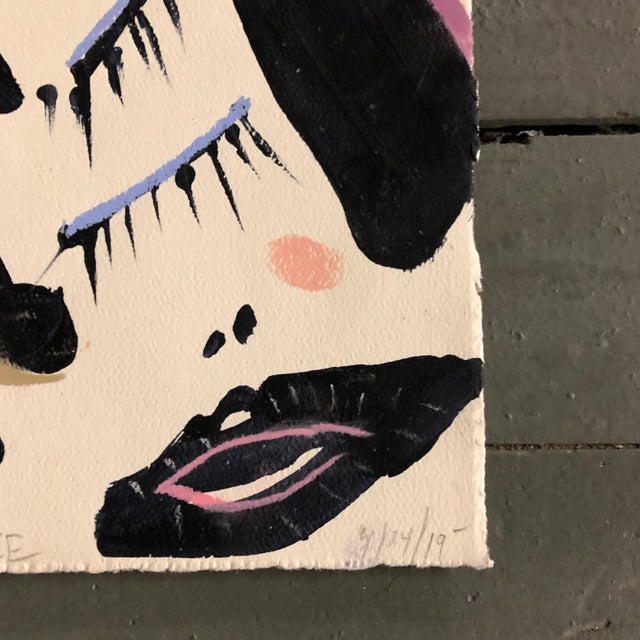Contemporary Original Contemporary Abstract Robert Cooke Face Painting For Sale - Image 3 of 5