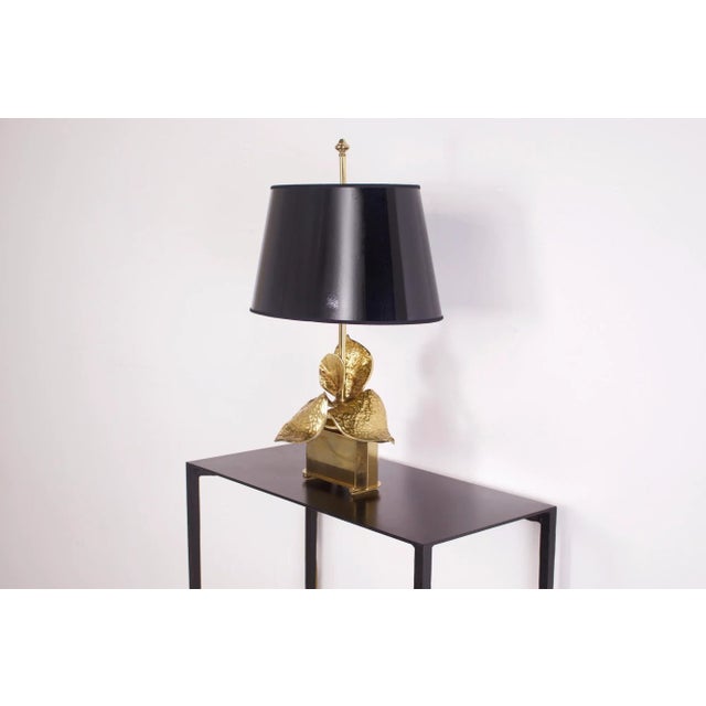 Anthurium Lamp in Gilded Brass from Maison Charles, 1970s For Sale - Image 11 of 11