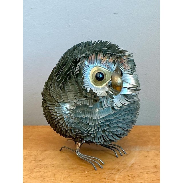 Sergio Bustamante Metal Owl Sculpture For Sale - Image 11 of 13