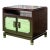 Vintage Post-Modern Chinese Mirrored Accent Cabinet With Fret Detail For Sale
