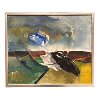 Holger Karlson, Swedish Composition, 1960s, Oil on Canvas, Framed For Sale