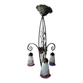 Vintage 1920’s Muller Freres Chandelier For Sale