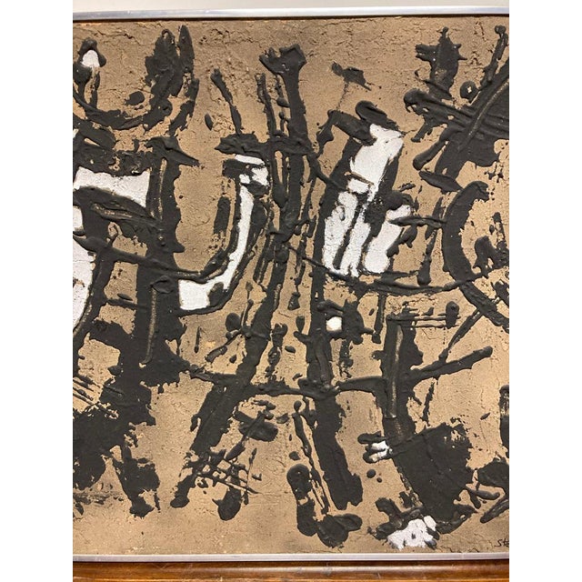 Textile Italian Abstract Expressionist Painting by Ugo Sterpini, Signed and Dated 1958 For Sale - Image 7 of 12