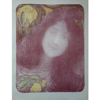 Edmond Aman Jean, Under the Flowers, Original Lithograph For Sale