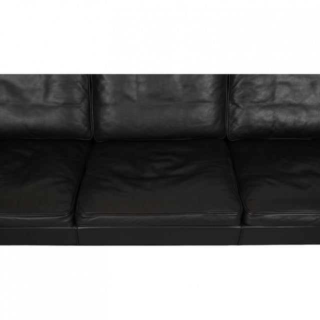 3 Seater 2209 Sofa in Black Leather by Børge Mogensen, 1990s For Sale - Image 9 of 18