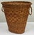 Late 20th Century Vintage Handwoven Split Reed and Wicker Waste Basket For Sale - Image 5 of 10
