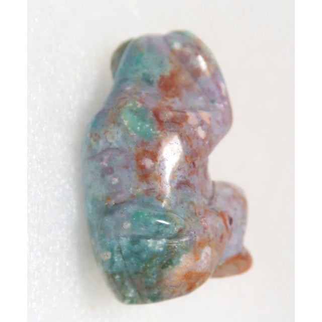 Late 20th Century Miniature Well-Carved Hand-Carved Naturally Occurring Multi-Colored Jasper "Hear No Evil" Monkey or Gorilla. For Sale - Image 11 of 13