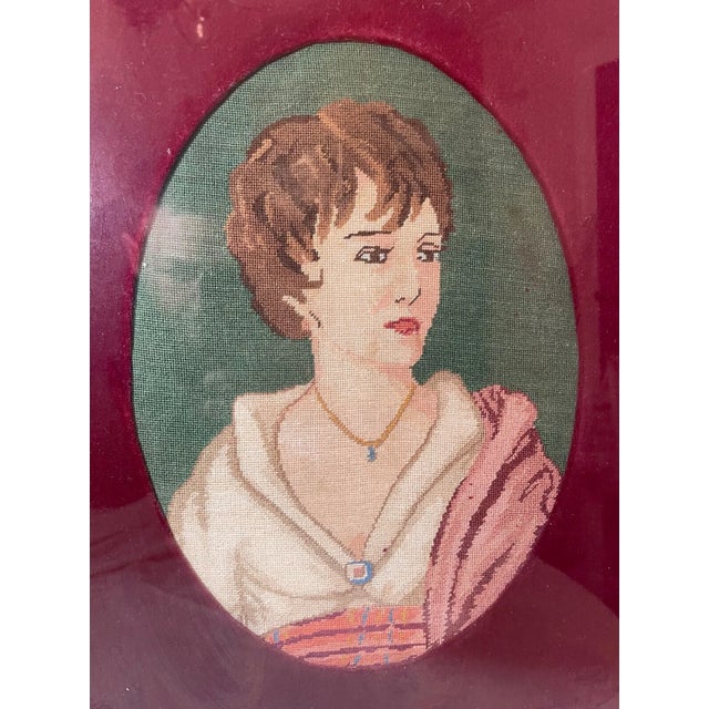 Up for sale is a wonderful antique 19th century original Victorian figural portrait needlepoint. It's beautifully...