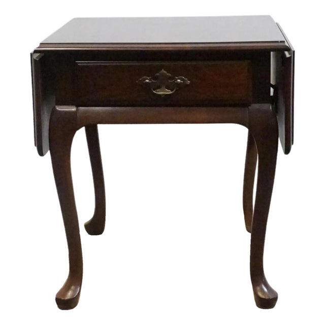 Cresent Furniture Solid Cherry Traditional Style 36" Pembroke Drop Leaf Accent End Table 1338 For Sale