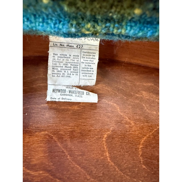 1960s Heywood-Wakefield Danish Modern Walnut Wingback Lounge Chair & Swivel Ottoman For Sale - Image 6 of 16