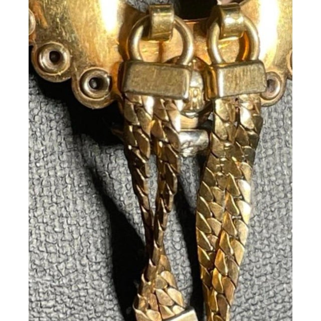 Mid-Century Modern 1940s Charles Reis 12k Gold Filled Rhinestone Brooch Signed CRC For Sale - Image 3 of 5