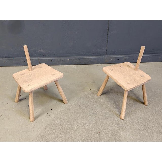 Wood Rustic Farm Stools, 1960s, Set of 2 For Sale - Image 7 of 8