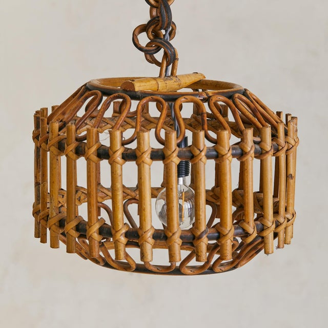 Franco Albini 1960s Italian Bamboo Lantern Pendant in Manner of Franco Albini For Sale - Image 4 of 7