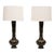 1950s Tall Brass Persian Table Lamps With New Silk Shades, a Pair For Sale
