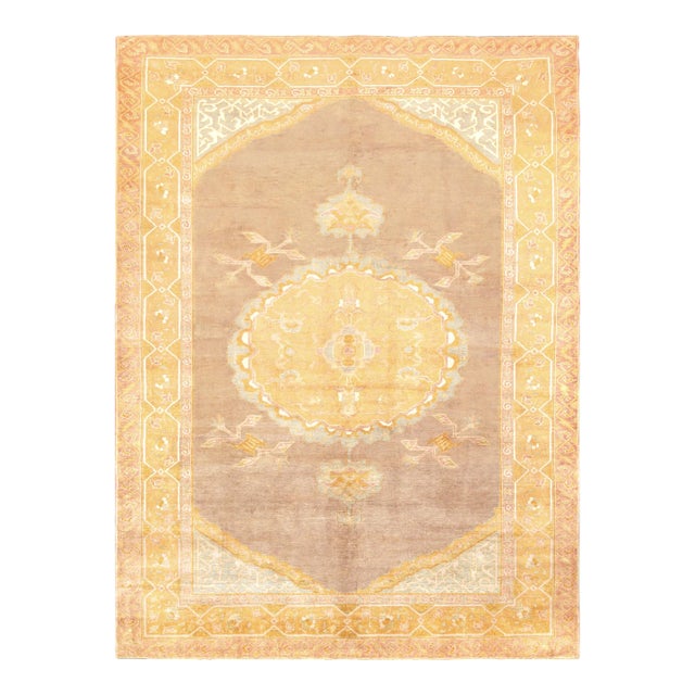 Pasargad Home Turkish Lamb's Wool Area Rug, 9' 4" X 12' 8", Toupe For Sale