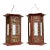 Pair of Asian Hand Carved Wooden Lanterns For Sale