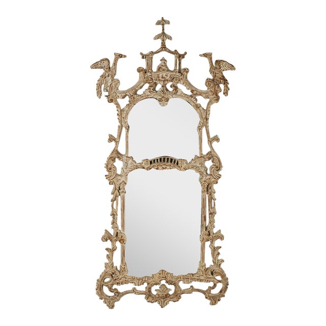 Vintage Italian Chinese Chippendale Pagoda Sytle Wall Mirror For Sale