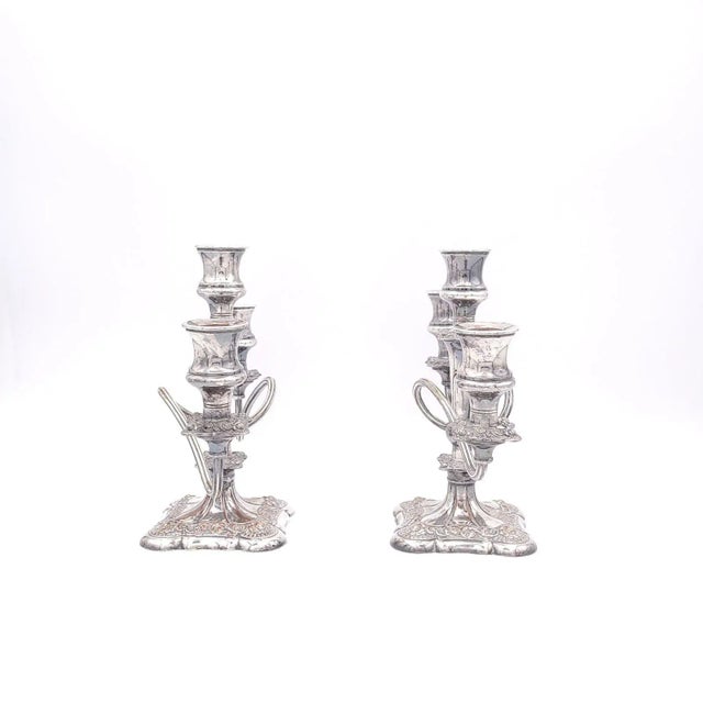 Art Nouveau Pair of Candelabras, France Circa 1920 For Sale - Image 3 of 9