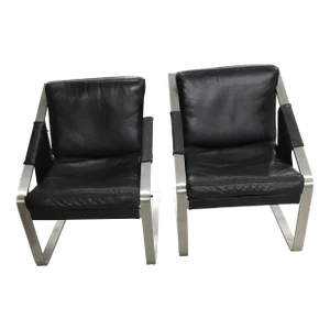 1980s Pair of Vintage Leather Chairs