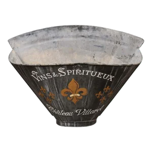 French 1890s Château Villaret Grape Picking Hod with Fleur de Lys Motifs