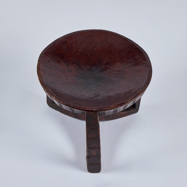 Trio of Vintage African Stools (Ethiopian) For Sale - Image 16 of 17