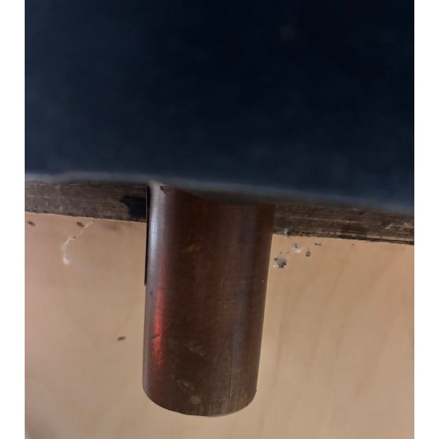 Blue 1970s Ward Bennett Tufted Velvet Loveseat For Sale - Image 8 of 10