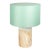 Stories of Italy Carrara Marble & Onyx Pillar Lamp with Seafoam Green Lampshade For Sale