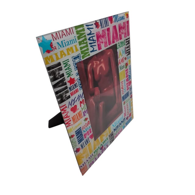 Cool Miami Modern Glass Minimalist 3x5 Photo Frame For Sale - Image 10 of 11