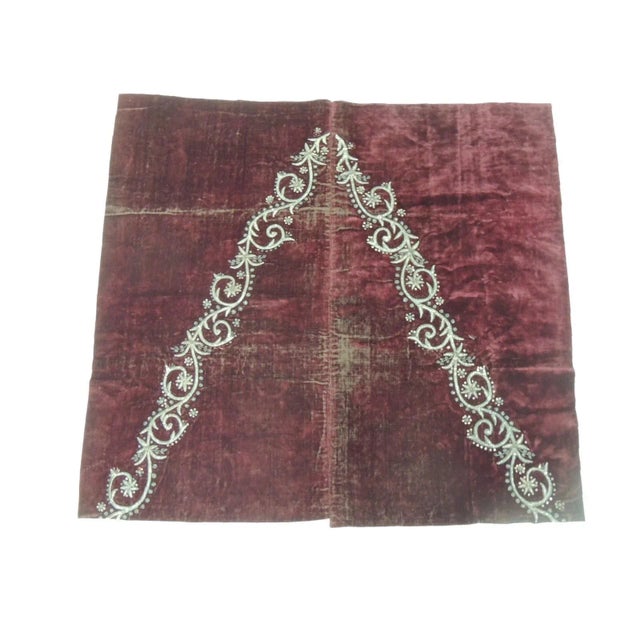 19th Century Ottoman Empire Persian Silver Metallic Threads Embroidered Textile For Sale - Image 4 of 7