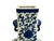 Oriental Blue White Heart Shape Flat Floral Elephant Ring Porcelain Vase For Sale - Image 9 of 12