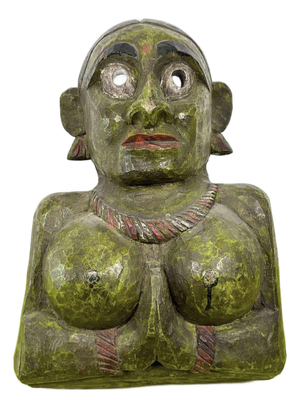 Vintage Carved Wood Sculpture Mask