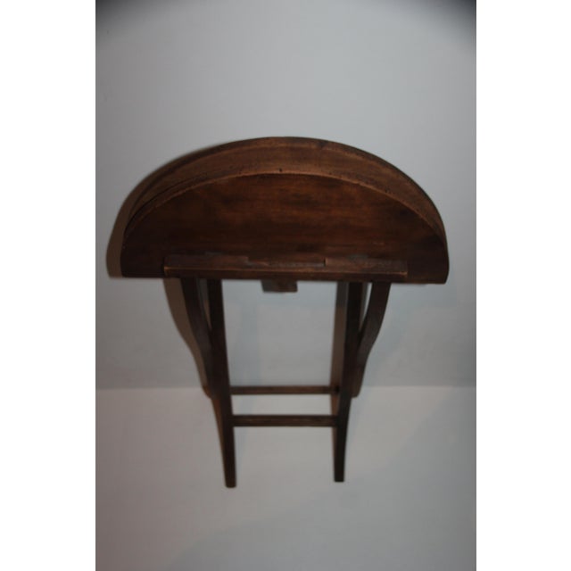 Small Round Folding Wooden Side Table For Sale - Image 15 of 18