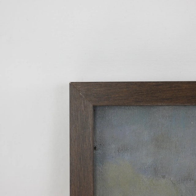 Wood Vintage Oil Painting of a Hunting Hound Dog in Landscape Scene - Framed Art For Sale - Image 7 of 11