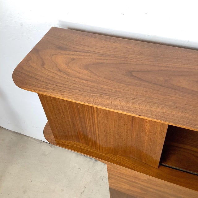 Mid-Century Modern Walnut Storage Headboard For Sale In Philadelphia - Image 6 of 12