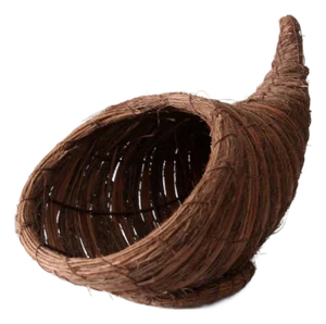Vintage Woven Cornucopia Basket