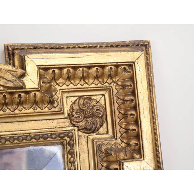 19th Century 19th Century Giltwood Neoclassical Mirror With Laurel Wreath Crest, 63"h For Sale - Image 5 of 8