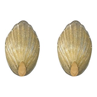 1960s Amber Graniglia Sconces by Murano Due, a Pair For Sale