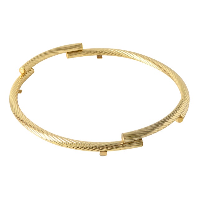 Golden Rope Serving Tray from CL Design, 1970s For Sale