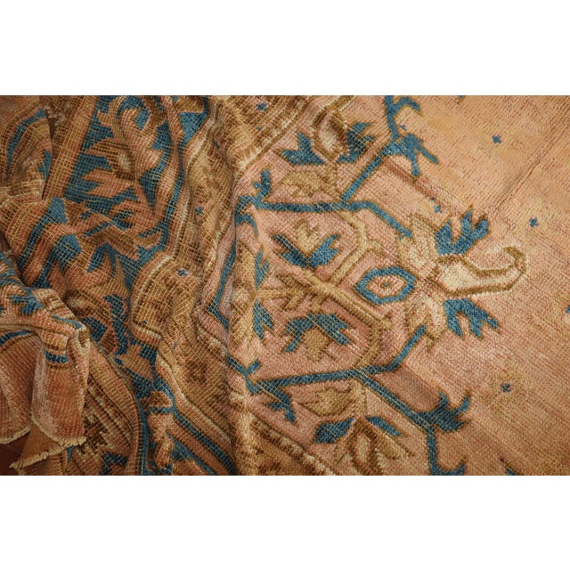 Palace Size Salmon Antique Oushak Carpet - 16'4" x 25'4" For Sale - Image 4 of 6