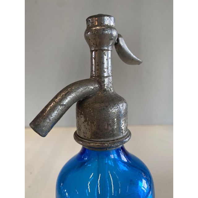Small Blue Glass Seltzers Soda Syphons Bottles, 1890s, Set of 2 For Sale - Image 12 of 16