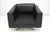 Minimalist Black Leather Swivel Club Chairs, 1990s, Set of 2 For Sale - Image 9 of 11