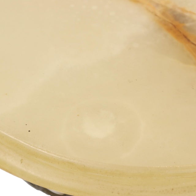 Vintage Brass Side Table with Round Onyx Marble Top, 1950s For Sale - Image 17 of 18